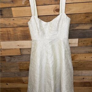 RIHOAS Cream Textured Midi Dress